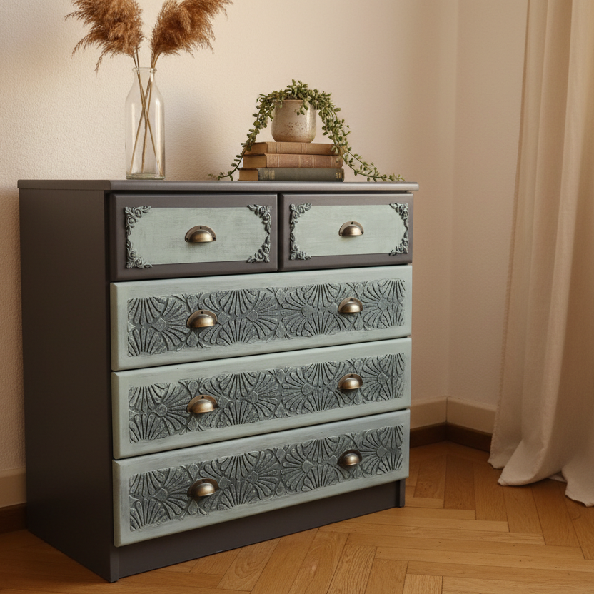 Kommode Julia mit Boho-Hintergrund