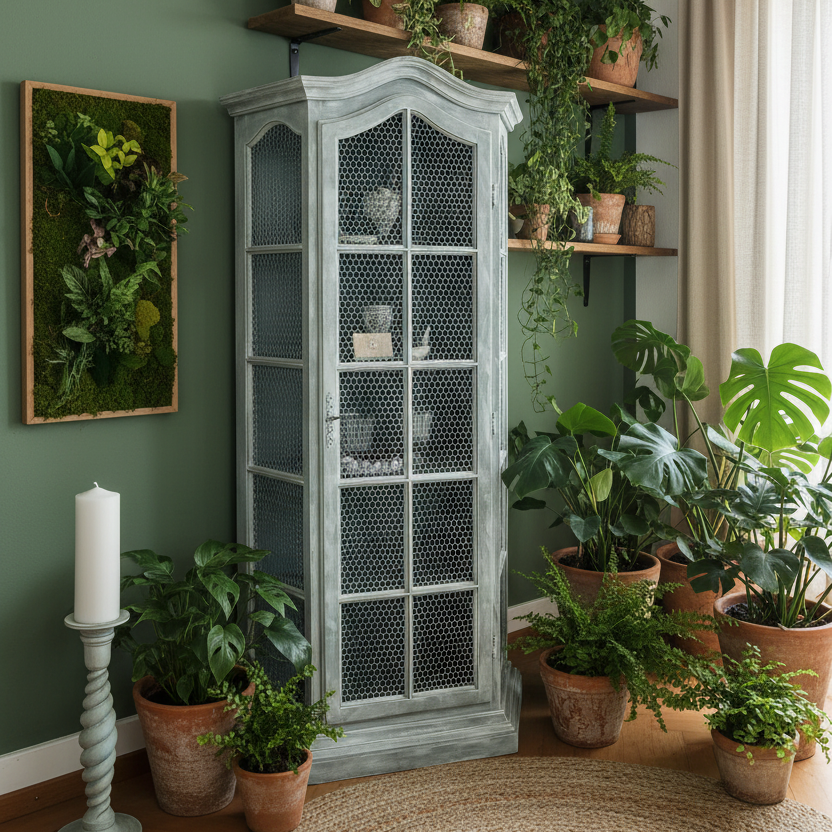 Vitrine Romeo grün & botanisch