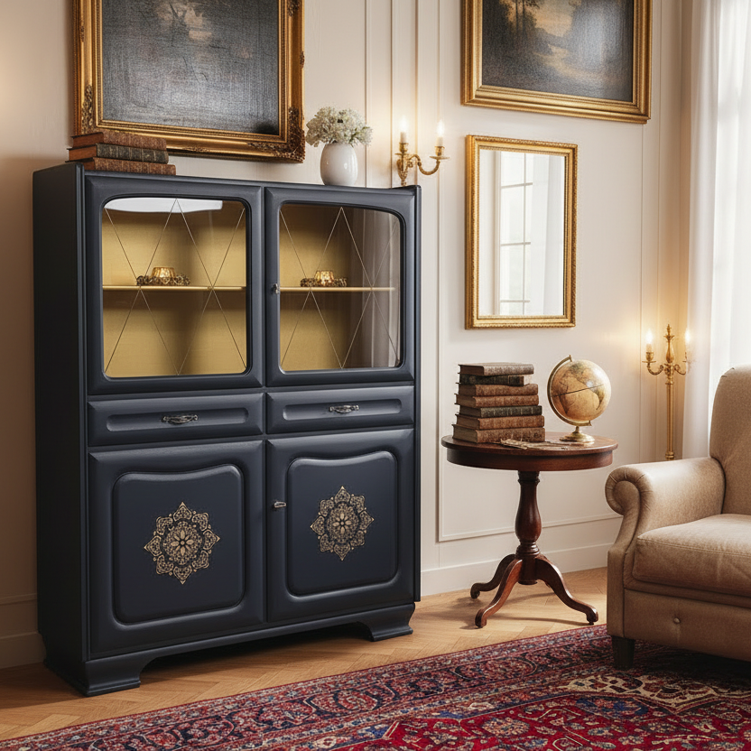 Vitrine Svea klassisch elegant hell